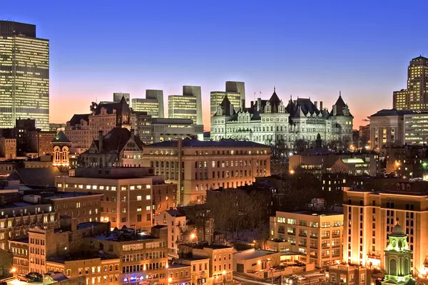 Downtown Albany NY skyline and urban real estate